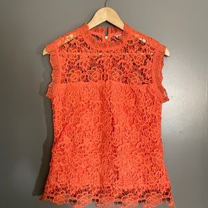 Orange lace Nanette Lepore top.